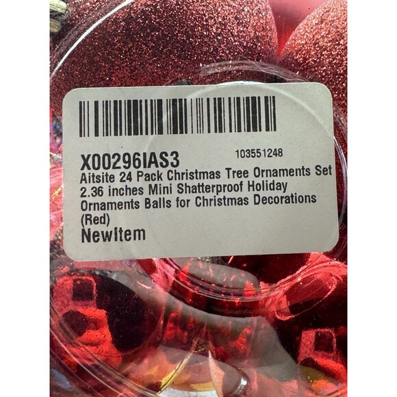 144-Christmas Tree Ornaments 6-24 Packs Red & Gold Shatterproof Holiday Decor - Picture 5 of 7